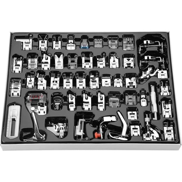 Zerodis 52 pieces professional presser foot set, household stitch, walking foot, multifunctional sewing machine part, sewing foot, accessory set for brother singer and household sewing machine