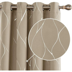 Deconovo Blackout Curtain With Line Design
