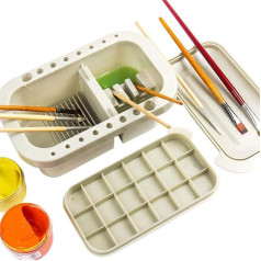 Paint Brush Washer Basin, 3-in-1 Paint Brush Cleaner Pot with Brush Holder and Mixing Palettes for Watercolour and Oil Painting