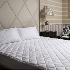 Microfibre Quilted Mattress Protector Double 40cm Extra Deep Edge Soft for Extra Comfort Low Noise Hotel Quality Anti Allergy and Breathable (Double)
