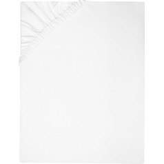 ZOLLNER Fitted Sheet for Topper 5-10 cm, 100% Cotton, Approx. 90 x 200 cm, White