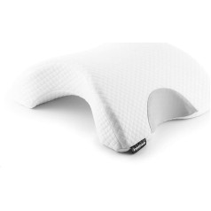 InnovaGoods - Memory Foam Neck Pillow for Couples, Ergonomic Design for Relaxation for Two, Memory Foam for Pressure Relief, Removable Cover, White, 36 x 12.5 x 30.5 cm, Memory Foam