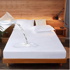 Waterproof Mattress Protector 140 x 200 cm Breathable Mattress Protector Waterproof Mattress Cover Washable Moisture Protection 30 cm Deep (140 x 200 cm)