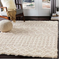 Livabliss Dubai Shaggy Berber Rug - Fluffy Rug for Living Room, Dining Room, Bedroom, Long Pile High Pile Rug Fluffy - Large Rug 160 x 220 cm, Living Room Rug Cream, Light Beige