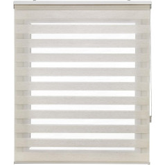Uniestor Basic Duo Day and Night Linen Double Roller Blind 120 x 180 cm (Width x Length) Fabric Size 117 x 175 cm Window Blind Zebra