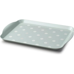 Zeal G201G 30 x 21 cm Melamine Polka Dot Serving Tray - Sage Green