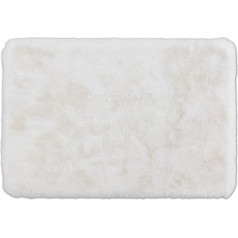 Schöner Wohnen Bathroom Mat - Very Fluffy Bath Mat - Washable and Non-Slip - 6 Colours in 3 Sizes, White, 40 x 60 cm