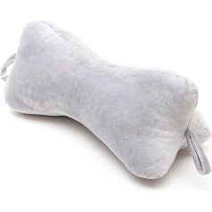 H&F Pillow Reading Pillow Reading Bone Neck Pillow Neck Roll Bone Cushion Travel Pillow Washable for Bed Sofa Colour: Grey Velvet