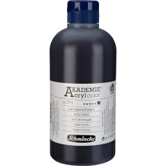 Schmincke - Akademie Acrylic Colour, Lamp Black, 500 ml, 23 771 028, Fine Artist Acrylic Paints, High Brilliance, Lightfastness and Coverage, Can be Combined with Other Acrylic Paints, Black