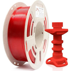 RepRapper Easy to Print PETG Filament 1.75 mm, 3D Printing Filament, 1 kg (2.2 lbs) Spool, Dimensional Accuracy +/- 0.03 mm for FDM 3D Printers, Translucent Red