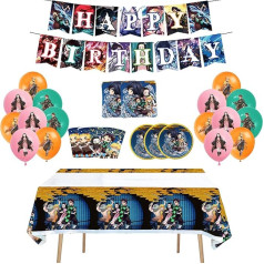 Kimetsu No Yaiba Birthday Decoration Demon Slayer Decoration Birthday Balloons Demon Slayer Birthday Garland Demon Slayer Party Tableware Demon Slayer Birthday Party Tableware