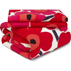 Marimekko - Queen Duvet Cover Set, Cotton Bedding with Matching Pillowcases and Cotton Closure, All Season Home Decoration (Unikko Red, Queen Size)