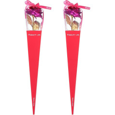 PATIKIL Künstliche Rosenblume, 2er Set Kunstblumen Geschenke mit Geschenkbox für Valentinstag, Muttertag, Jubiläum, Rosenrot