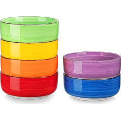 vancasso BONITA Bowl Cereal Bowls / Salad Bowls Set of 6 720 ml, Ceramic Bowls, Salad Bowls, Soup Bowls, Cereal Bowls, Microwave Dishwasher and Oven-Safe, Colourful