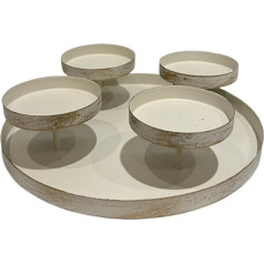 Lzqphantom Advent Wreath Metal Vintage Decorative Candle Holder 4 x 8 cm Diameter for Pillar Candles Candle Holder Advent Wreath Modern Christmas Decoration Table Decoration Christmas Advent Wreath