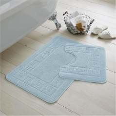GC GAVENO CAVAILIA 2 Piece Bath Mat Water Absorbent and Quick Drying with Non-Slip Backing, Machine Washable, 50 x 80 cm, 50 x 40 cm