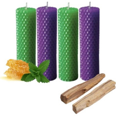 ME HECHIZAS TU® Honey Candles 100% Natural Pure Beeswax Handmade Find Work and Have Good Luck Days 11/22 - Pack Contains (4 Candles - 5.4