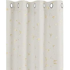 Deconovo Blackout Curtain Opaque with Eyelets Gold Branch Eyelet Curtain Bedroom