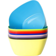 Youngever 9 Pack 32oz Plastic Bowls Large Cereal Bowls Large Soup Bowls (Rainbow Color)