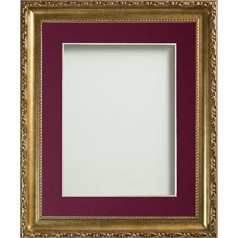 Frame Company Brompton Gold 14 x 10 Inch Picture Frame with Mount Various Sizes with Real Glass 16 x 12 Inch