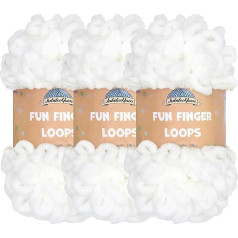 JubileeYarn Fun Polyester Finger Loop Yarn Jumbo Weight White - per 100g ball - 3 skeins