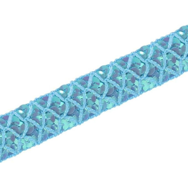 Elastisches Paillettenband, 3-reihig/5-reihig, Paillettenstreifen, elastischer Besatz, Nähstirnband, Stoff, metallisches Stretchband, 4,5 m, Pailletten-Rolle, Verzierungen, Kostüm, Ornament,