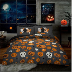 GC GAVENO CAVAILIA Polycoton Double Duvet Covers - Halloween Bedding Set (200 x 200 cm) - Breathable Comforter Set - Ghost Reversible Quit Cover