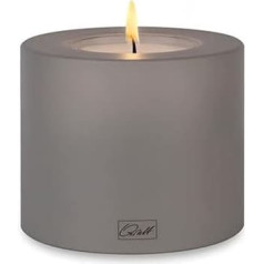 Qult Farluce Trend • Colour Stone Grey • Diameter 10 cm Height 8 cm • Tea Light Holder in Candle Shape • Plastic Candle in Candle Look • With Tea Light Insert • Includes 1 TLM16 Maxilight Tea Light