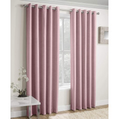 Enhanced Living - Vogue Blush/Pink Eyelet Curtain Dimout Thermal Curtain Blockout Curtain (Width - 46