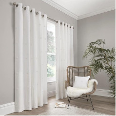 Appletree Boutique Zara Pair of 100% Cotton Eyelet Curtains White 46