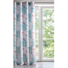 Eurofirany Curtain, White, Turquoise, Pink, 140 x 250 cm