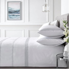 Appletree Boutique Embroidered Super King Duvet Cover Set, White