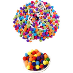 2.16 Inch Long Pom Pom Ribbon with 50 Pom Poms Colorful Ball Embellishment Pom Pom Balls Ribbon Pom Pom Ribbon Costume Accessories