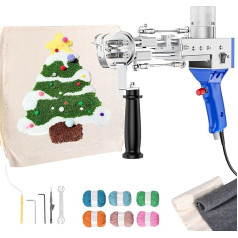 Aomdom Tufting Gun, 5-40 Steps/S Tufting Gun Cut and Loop 7-21 mm Carpet Tufting Kit Electric Tufting Gun Carpet Flocking Carpet Home DIY Tools (Suit)