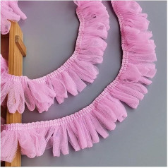 Bandbesätze for Nähen, Verzierungen for Kleidung, 5 Yards Organza-Quasten, Spitzenband, plissiert