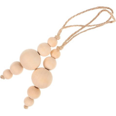 TOPPERFUN 2 Stück Feng Shui Hängende Verzierung Aschenbecher Kinderzubehör Seil Wandbehang Autoanhänger Holzfarbe DIY Perle Hängende Lenker Handwerk Perlengirlande Perle
