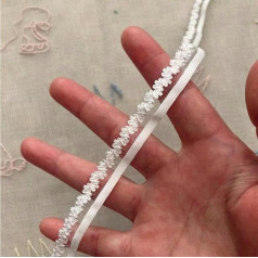 5 Meter schönes weißes elastisches Spitzenband für Kleidung, Verzierung, Stretch-Spitze, Stickerei, Spitze, Nähen, Kleid-Zubehör, 1,5 cm