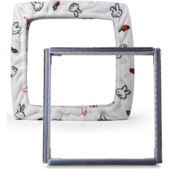 JTVTW Gripper Strip Frame 30x30cm Punch Needle Carpet Hook Embroidery Hoop with Needles (Whie)