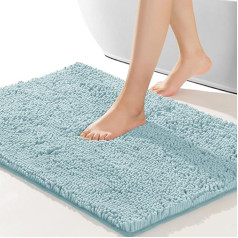 SONORO KATE Bath Mat Non Slip Soft Cozy Shaggy Durable Thick Bath Rugs for Bathroom, Easy to Dry Plush Rugs for Bathtubs, Spa Blue, 32 x 20 Inch