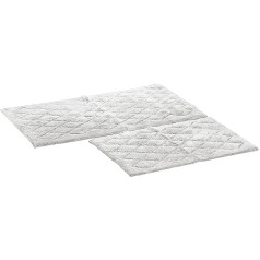 Vera Wang - Bathroom Rug Set, Soft and Absorbent Bathroom Decor, Reversible, Modern Design (Marquis Diamond Grey, 2-Piece)