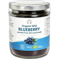 LOOV Organic wild blueberry powder (pomace powder), wild from Nordic forests, made only from husks and seeds of wild blueberries, no added sugar, high fibre, 100 g
