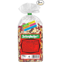 Seitenbacher Muesli Pampering Mixture, Whole Grain, Many Berries, No Added Sugar, No Added Fat, Pack of 3 (3 x 750 g)