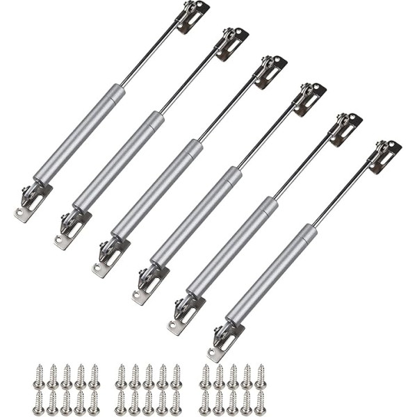 Heavy Duty Gasdruckfedern Lift Support, 100 N/22 lb, Gasdruckfeder for Schränke, Hebestütze for Schranktüren, Deckelstütze, Deckelstütze mit Halterungen und Montageschrauben, hochklappbar(100n 6pcs 26