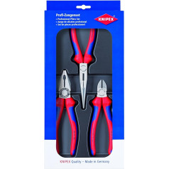 Knipex Tools 00 20 11 Combination Long Needle Nose Pliers and Diagonal Cutters Assembly Tool Set (3 Piece)