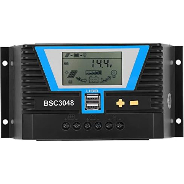 FTVOGUE Solar Charge Controller for Various Batteries BSC3048 30A 12V / 24V / 36V / 48V Charging Controller