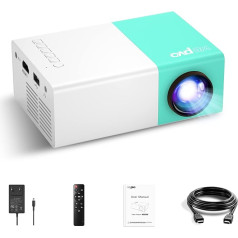 wepvo Mini Projector, Portable Projector for Children, Gift, Outdoor Film Projector, LED Pico Projector for Home Cinema Film Projector with Type-C HDMI USB and Remote Control
