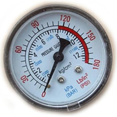 Luftkompressor Pneumatisches Hydraulikflüssigkeitsdruckmessgerät 0-12Bar / 0-180PSI 1St