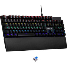 G-Lab Keyz Carbon EX Spanish Mechanical Keyboard QWERTY with Blue Switches Gaming Keyboard High Response 16 Backlight Modes Fast Response Total Anti-Ghosting PC PS4