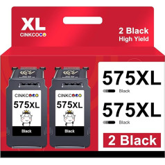 CINKCOCO PG-575XL Printer Cartridges 575XL 575 XL Ink Cartridges Compatible with Canon 575 Printer Cartridges for Canon PIXMA TS3550i TR4750i TR4751i TS3551i Printer (2 Black)