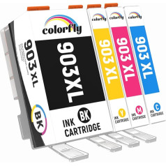 903XL New Chip Printer Cartridges 903 XL Compatible with HP 903 Printer Cartridges 903 for HP Officejet 6950 Printer Cartridges 6960 Officejet Pro 6970 Cartridges (Black, Cyan, Magenta, Yellow)